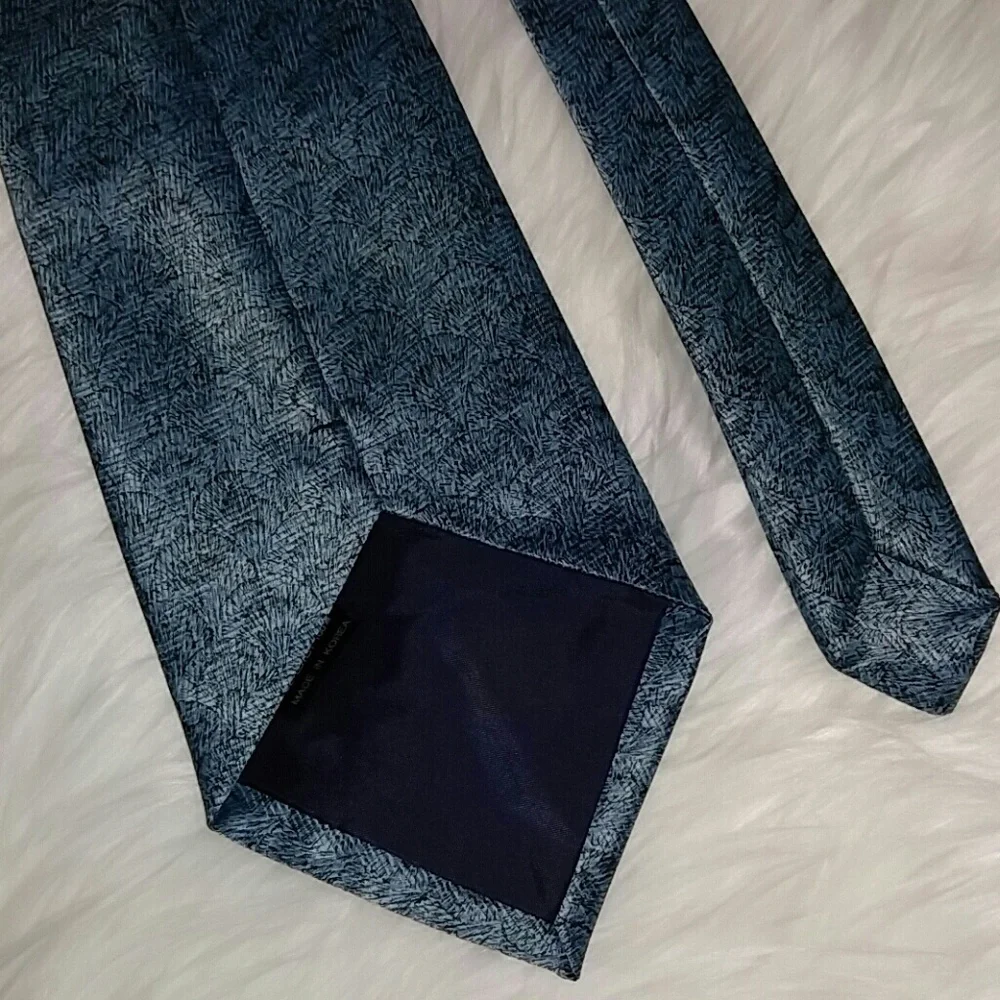 Vintage Blue Polyester Tie Emilio Casucci 58